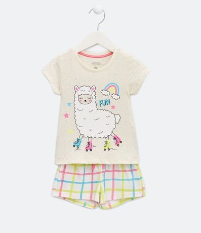 Pijama Corto Infantil Estampado Llama - Talle 2 a 4 años 1