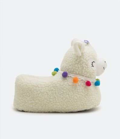 Pantufla Cierrada Infantil en Fleece de Llama con Pompones - Talle 30 al 35/36 2