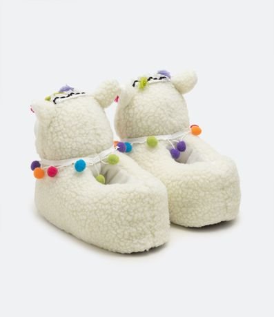 Pantufla Cierrada Infantil en Fleece de Llama con Pompones - Talle 30 al 35/36 3
