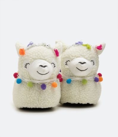 Pantufla Cierrada Infantil en Fleece de Llama con Pompones - Talle 30 al 35/36 4