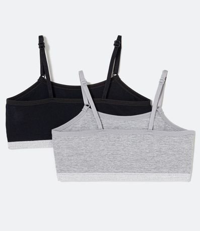 Kit 02 Soutiens Top sin Relleno con Elástico Brillante - Talle 8 al 14 años 2