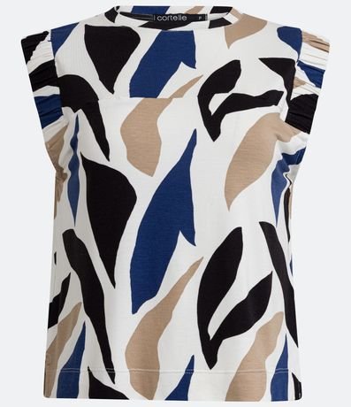 Blusa Sin Manga en Viscolycra con Estampado Follaje Diferenciada 5