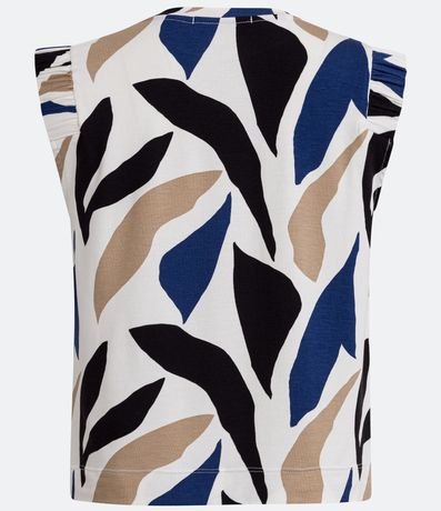 Blusa Sin Manga en Viscolycra con Estampado Follaje Diferenciada 6
