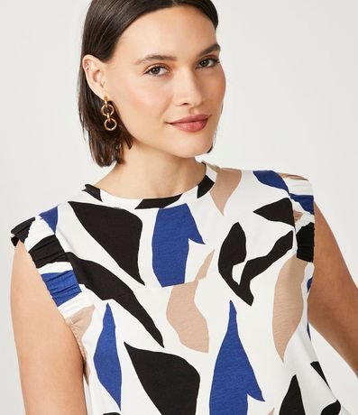 Blusa Sin Manga en Viscolycra con Estampado Follaje Diferenciada 4