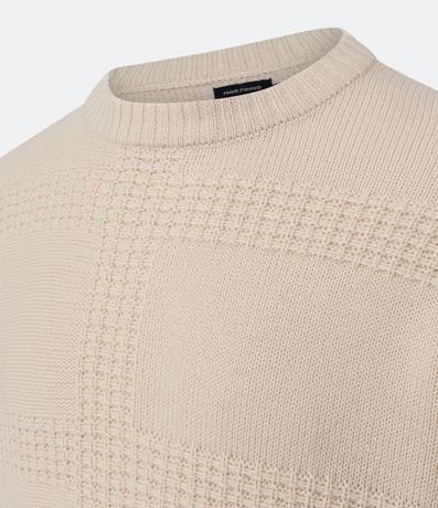 Suéter Regular en Algodón con Textura y Detalles Acanalados 7