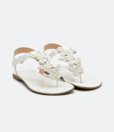 Sandália Rasteira Infantil con Mariposas y Purpurina - Talle 28 al 37 5