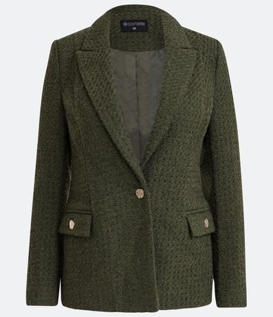 Blazer en Tweed con Botón Unico 5