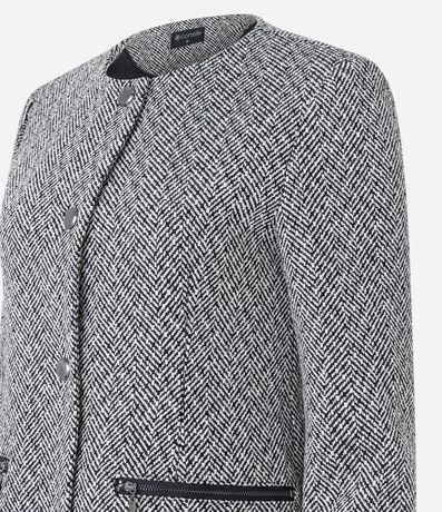 Tapado Alargado en Polyvelour con Bolsillos y Estampa Zigzag 2