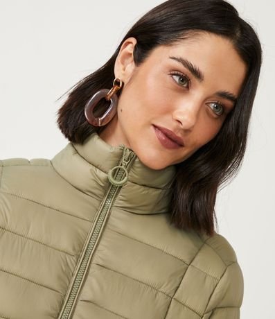 Campera Puffer en Poliamida con Cuello Alto 4