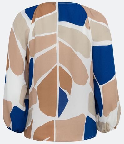 Camisa en Crepé con Manga 3/4 y Estampado de Follaje Diferenciada 6