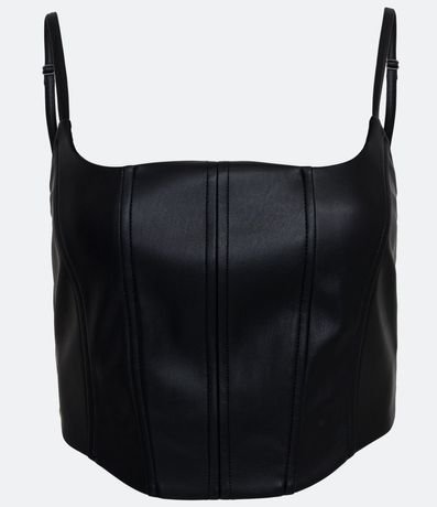 Blusa Cropped Corset en Material Sintético 1