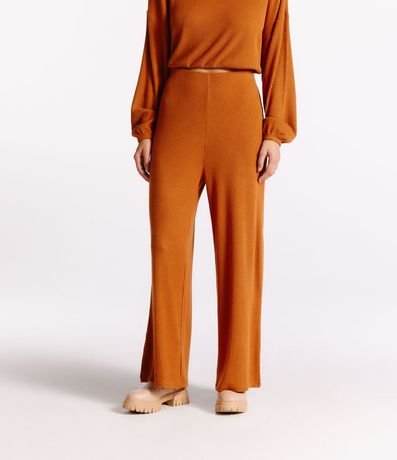 Pantalón Pantalona en Viscosa Acanalada sin Estampado 2