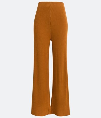 Pantalón Pantalona en Viscosa Acanalada sin Estampado 4