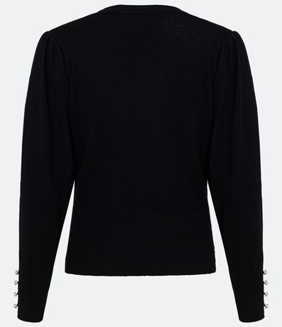 Cardigan en Punto con Manga Abullonada y Botón Perla 6