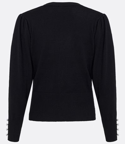 Cardigan en Punto con Manga Abullonada y Botón Perla 9