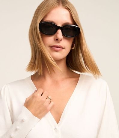 Cardigan en Punto con Manga Abullonada y Botón Perla 3