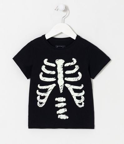 Remera Infantil Estampado Esqueleto Brilla en la Oscuridad - Talle 1 a 5 años 1