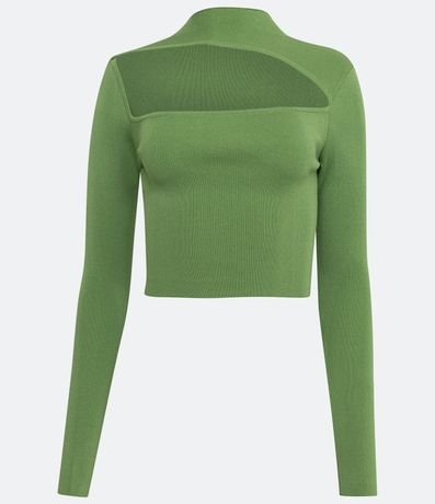 Blusa en Punto Acanelado con Cutout en Manga Larga 5