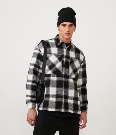 Camisa en Franela de Cuadros y Forro 1