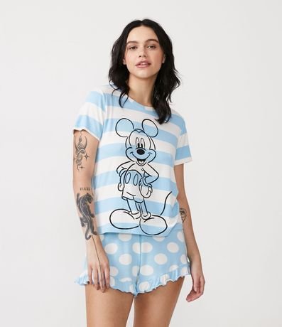Pijama Corto en Viscolycra Estampado Mickey 1