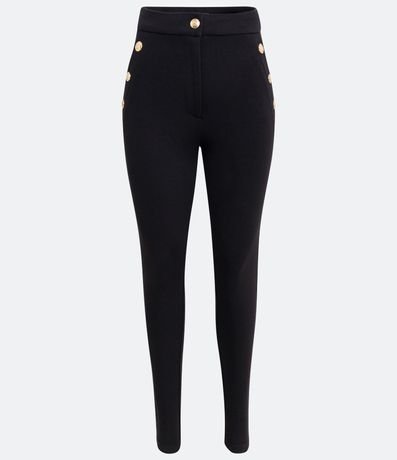 Pantalón Legging en Punto Roma con Botones Metalizados 7