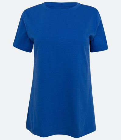Blusa Alargada Básica en Algodón con Cuello Redondo y Manga Corta 5
