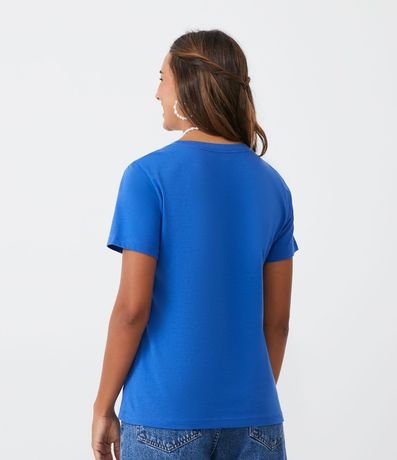 Blusa Alargada Básica en Algodón con Cuello Redondo y Manga Corta 4
