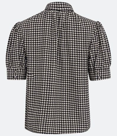 Blusa con Manga Abullonada y Estampa Pied-de-Poule 2