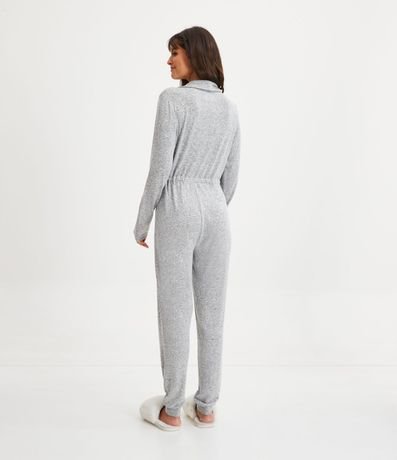 Pijama Mono Largo en Punto con Lazo en la Cintura 2