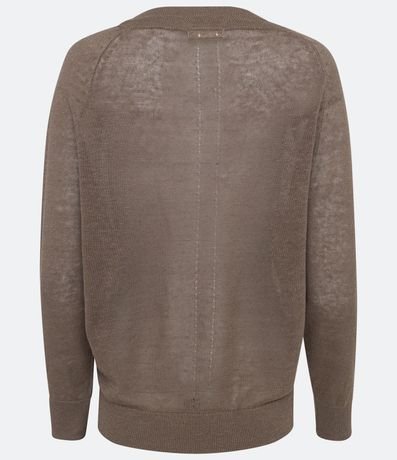 Blusa Ligera en Punto en Lino con Escote V 2