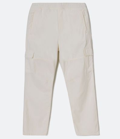 Pantalón Cargo en Sarga con Cintura Elástica 6