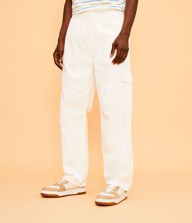 Pantalón Cargo en Sarga con Cintura Elástica 2