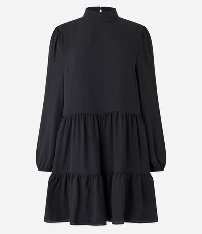 Vestido Corto en Chiffon con Botón en la Espalda 6