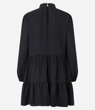 Vestido Corto en Chiffon con Botón en la Espalda 7