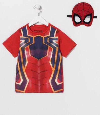 Remera Disfraz Infantil Estampado Spider-Man con Máscara Interactiva - Talle 3 a 10 años 1