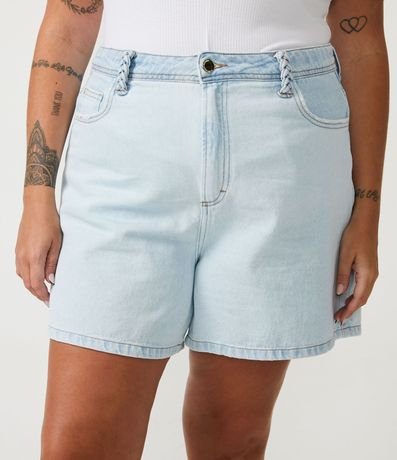 Short Mom Jeans con Detalle Trenzado Curve & Plus Size 1