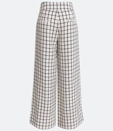 Pantalón Wide Leg con Pliegues y Estampado de Cuadros Grid 7