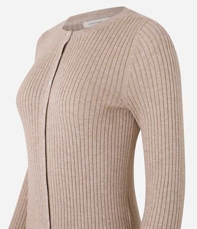 Cardigan Corto en Punto con Textura Acanalada 7