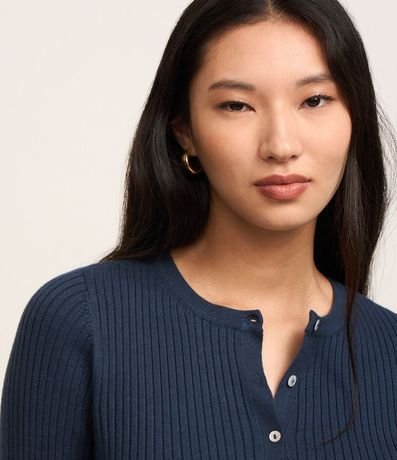 Cardigan Corto en Punto con Textura Acanalada 4