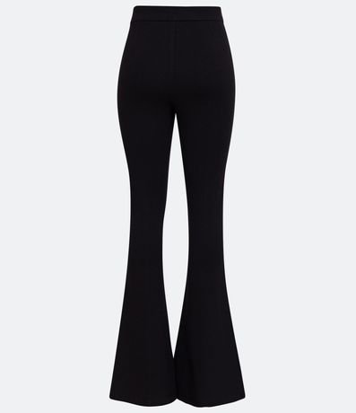 Pantalón Flare en Punto Roma con Cintura Alta y Botones de Escudo 6