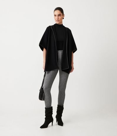 Pantalón Legging en Jacquard con Detalle en Material Sintético 1