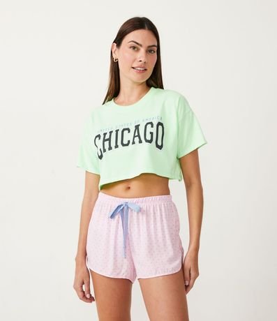Blusa Pijama en Algodón con Estampado Chicago 1