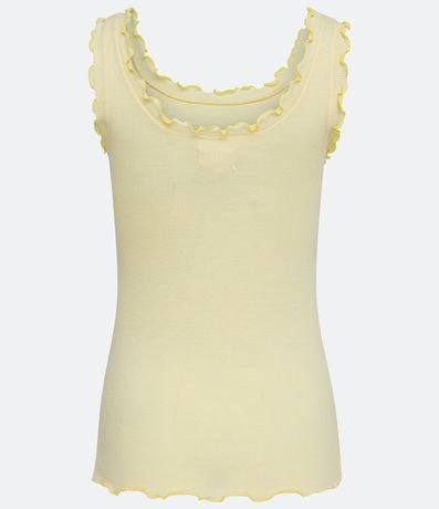 Blusa de Pijama Musculosa en Ribana con Volado en ela Borde 6