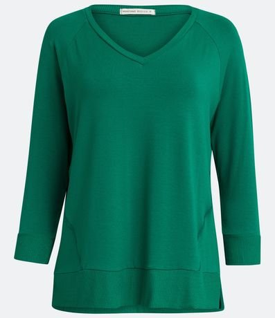 Blusa Básica en Viscosa sin Sisa con Manga 3/4 5