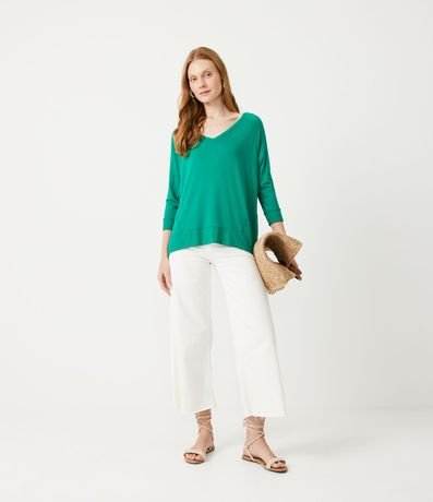 Blusa Básica en Viscosa sin Sisa con Manga 3/4 2