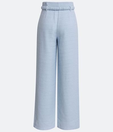 Pantalón Recto en Tweed con Bolsillos Delanteros y Cinturón 6