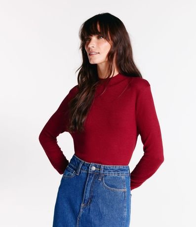 Blusa con Cuello Alto y Barra Mullet 1