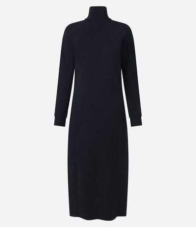 Vestido Midi de Punto con Cuello Alto 7