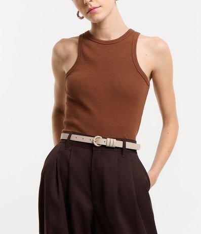 Kit 03 Cinturones Finos Texturizados con Hebilla Forrada 5