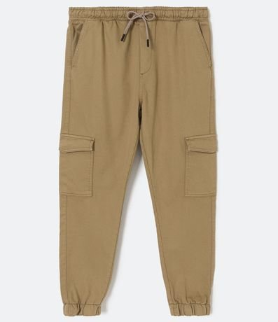 Pantalón Comfort Cargo en Sarga con Bolsillo Utilitario 5